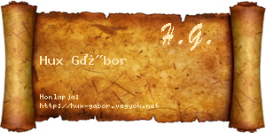 Hux Gábor névjegykártya